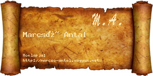 Marcsó Antal névjegykártya